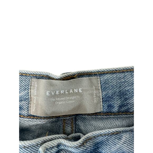 Everlane Light Wash Organic Cotton The Relaxed Straight Fit Jean Size 30 - Picture 3 of 11